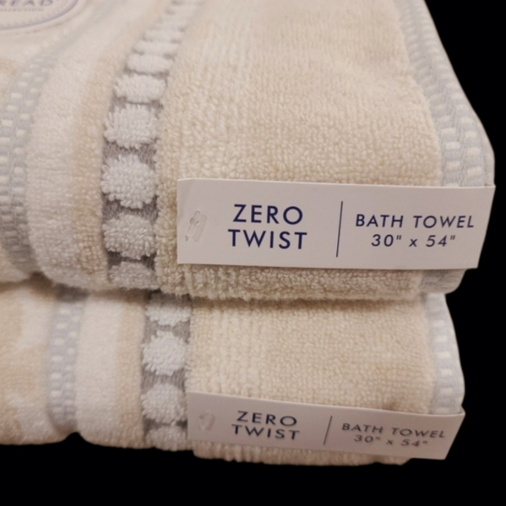 Common Thread 6pc Damask Bath Hand Tip Towel Set Tan Gray Zero Twist Cotton New - Picture 6 of 9